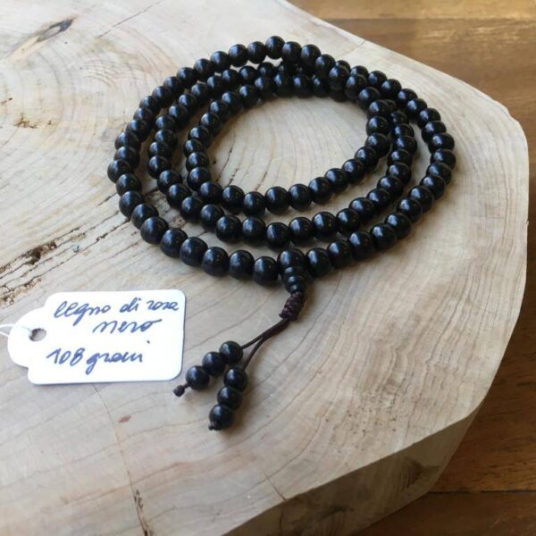 Collana Mala Tibetano Legno di Rosa Nero