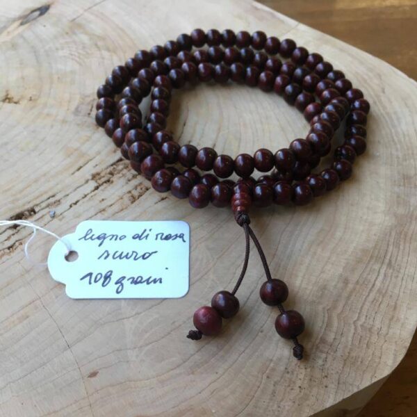 Collana Mala Tibetano Legno di Rosa Scuro